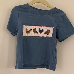 Charming Blue Kids Tee with Chicken Design